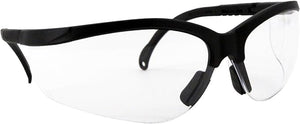 Lunettes de protection CHAOS Moto Hemi - Anti-buée, anti-rayures, verres transparents, monture noire, ANSI Z87.1+ (boîte de 12)