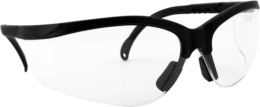CHAOS Moto Hemi Safety Glasses - Anti-Fog, Anti-Scratch, Clear Lens, Black Frame, ANSI Z87.1+ (Box of 12)