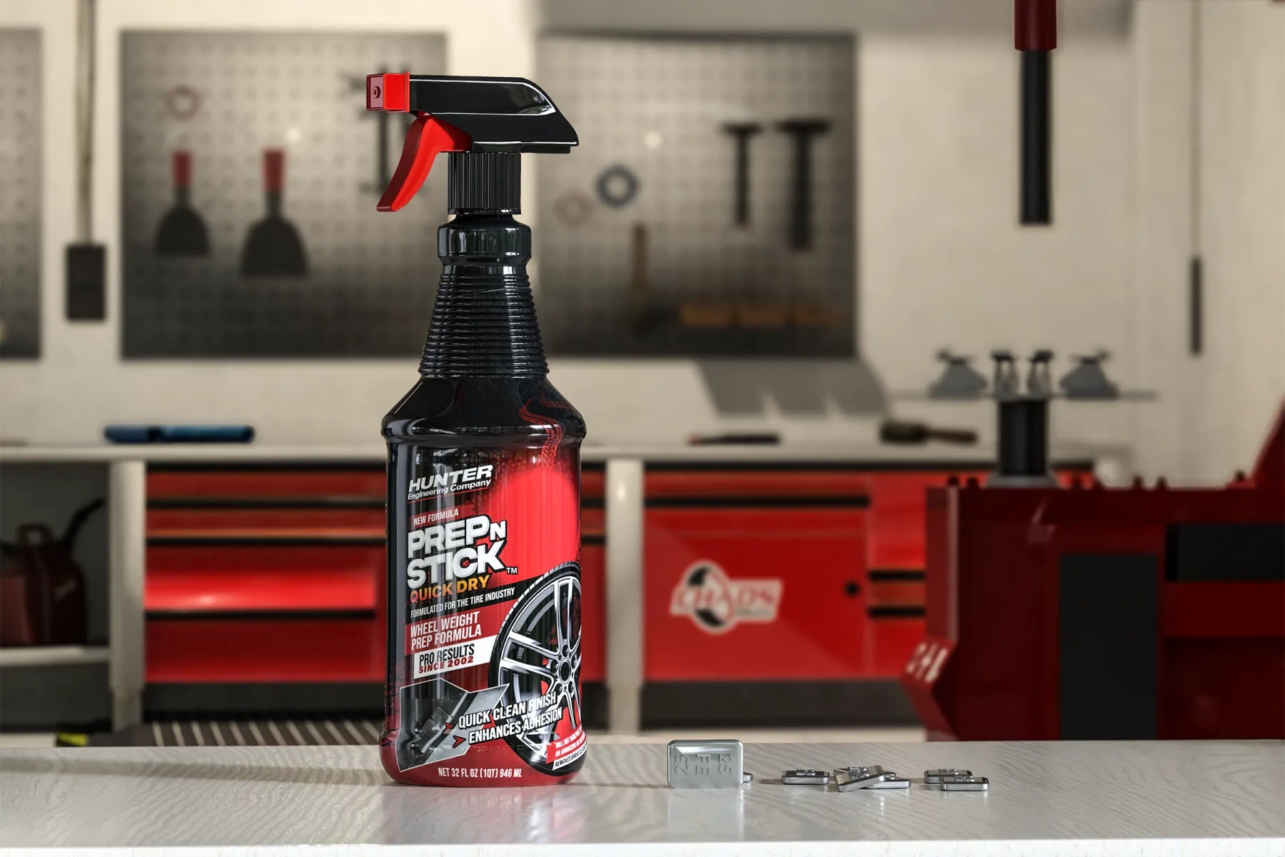 Wheel-prep product evaluation label concept in a tire equipment environment