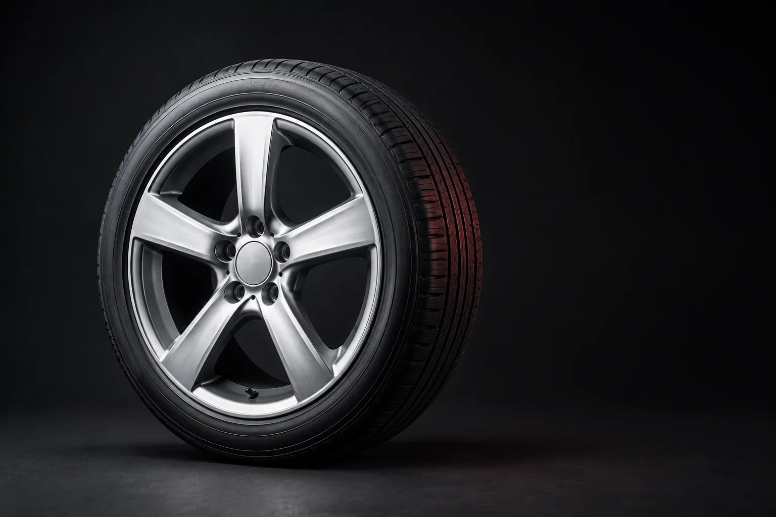 Illustrated wheel and tire with selectable wheel surface, valve, bead, and tread areas